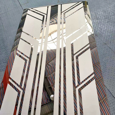 304 316L Stainless Steel Sheet Mirror 8K 10K Terukir Perak Emas Untuk Pintu Lift Lift