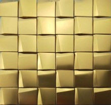 Harga yang bagus 48 Ubin Mosaik Stainless Steel Trapesium 3d 293 × 293mm Dekorasi Dapur on line