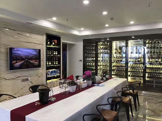 Harga bagus Rumah Mewah Stainless Steel Kaca Kabinet Penyimpanan Anggur Kompresor Kabinet Anggur on line