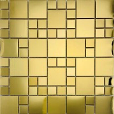 Harga bagus 48 * 48 MM Mosaik Logam Persegi Stainless Steel Yang Indah Untuk Dekorasi Rumah Ruang Makan Hotel on line