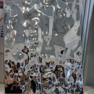 Harga bagus 0.5MM Ketebalan Perak Cermin Pvd Warna Stainless Steel Water Ripple Sheet Dengan Panel Honeycomb on line