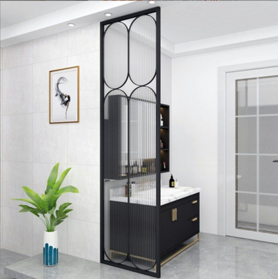 Custom Room Partition Divider Interior Dekorasi Emas Hitam Warna Hollow Background Tembok Metal Screen