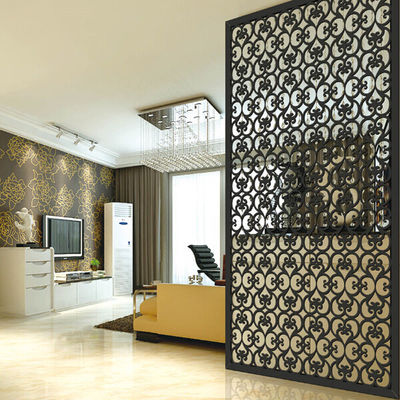 Harga bagus Pabrik Custom Warna Hitam Emas Sikat Cermin Modern 316L Stainless Steel Room Dividers Untuk Resort on line