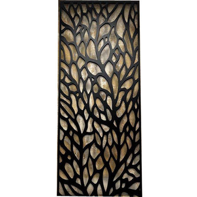 Harga yang bagus 3300mm Tinggi Metal Screen Partition Art Modern Hollowed PVD Color Coated Laser Cut Panels on line