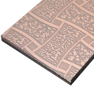 Produsen Panel Lembaran Terukir Baja Tahan Karat yang Di-beadblast Warna Rose Gold