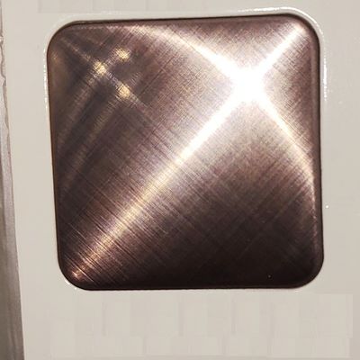 Harga yang bagus Dark Brown Mirror Cross Hairline Warna Stainless Steel Sheet Untuk Toko Mewah on line