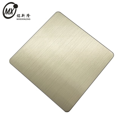 201 304 316L J1J2 J3 Brushed Hairline Champagne Color PVD Coating Plat baja tahan karat