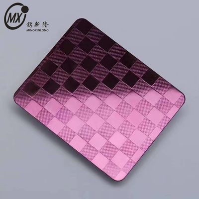 Harga yang bagus 304 Warna Ungu Ungu Panel Lembar Baja Ringan Untuk Desain Interior Dinding on line