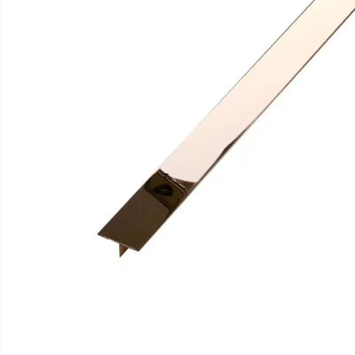 Harga bagus 304 8K Color Mirror Polished Rose Gold Stainless Steel Trim 201 T-Shaped Stainless Steel Tile Edge Trim on line