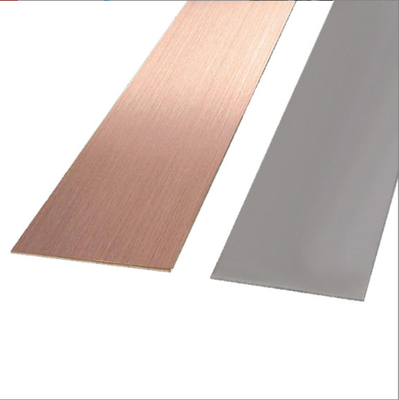 Papan dasar skirting baja tahan karat 304 beadblasted Rose Gold yang disesuaikan untuk Hotel