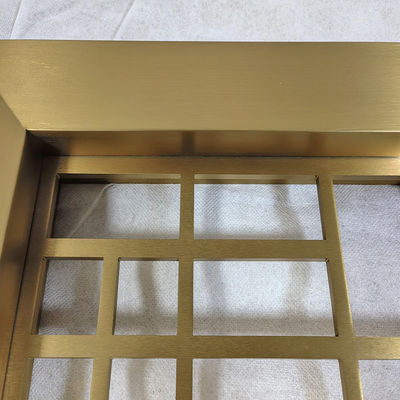 Harga yang bagus Champagne Gold Laser Grid Dekoratif Modern Privasi Metal Screen Partisi & Room Divider on line
