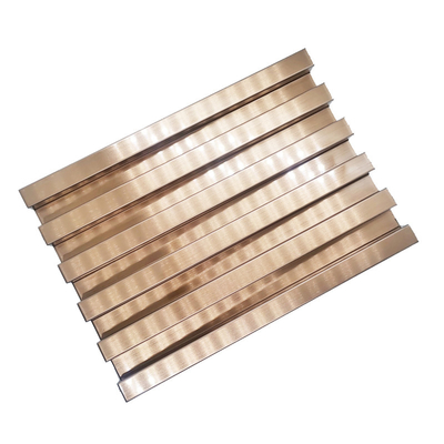 304 Custom Rose Gold Bronze Color Vibration Brushed Finishing Surface 316L Stainless Steel Tile Trim Untuk Dekorasi Interior