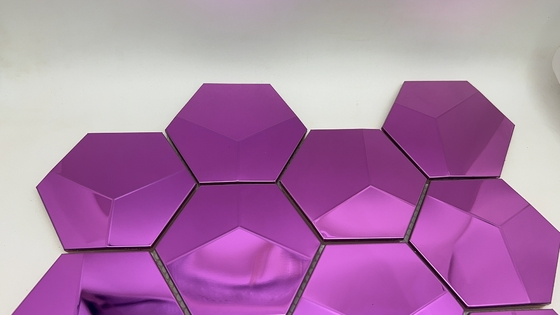 3d Mosaik Mewah Hexagon Mosaik Bentuk Warna Ungu