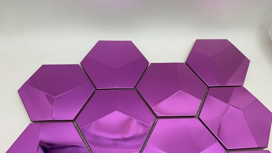 Harga yang bagus 3d Mosaik Mewah Hexagon Mosaik Bentuk Warna Ungu on line