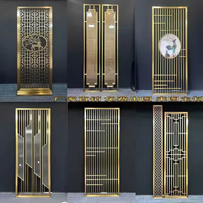 Harga bagus Desain Gaya Modern Foshan Factory Gold Rose Gold Stainless Steel Screen Partition Villa Rumah Hotel on line