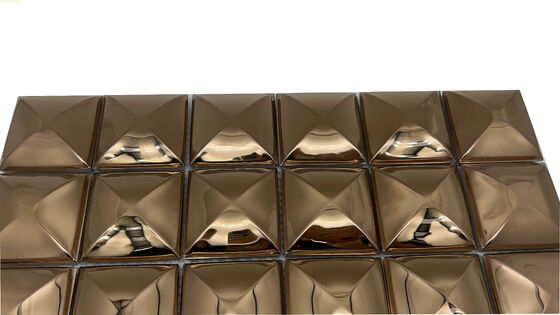 Harga bagus Kualitas Tinggi 300*300 3D Roti Titanium Cermin 304 Stainless Steel Dekoratif Mosaik Tile on line