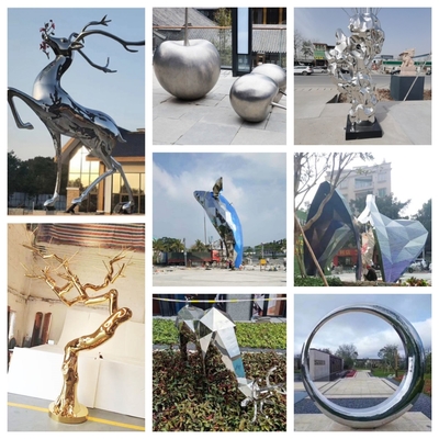 Color Painting Metal 304 Stainless Steel Outdoor Abstract Sculpture For Park