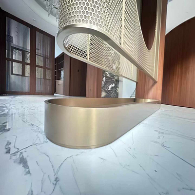 Antique Color 304 Rose Gold Satin Brushed Hairline Laser Stainless Steel Metal Screen Partition Divider Sculpt