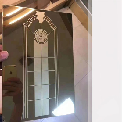 Pintu lift cermin mengukir 8k 304 Piring baja tahan karat Piring baja tahan karat