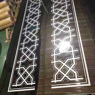 Lembaran Ukiran Dalam Baja Tahan Karat 304 Cermin Hitam Perak 20C untuk Lift