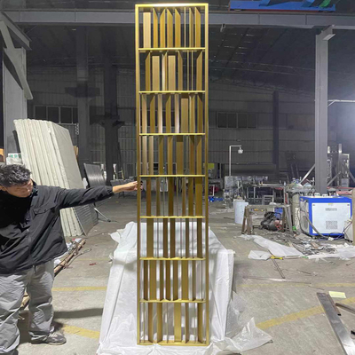 304 Gold PVD Coating Desain Populer Rumah Interior Hotel Dekoratif Divider Kamar Modern Partisi