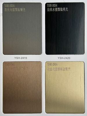 Harga yang bagus 0.3 sampai 3 mm Ketebalan Warna Stainless Steel Sheet Sampel Buku Di Champagne Emas on line