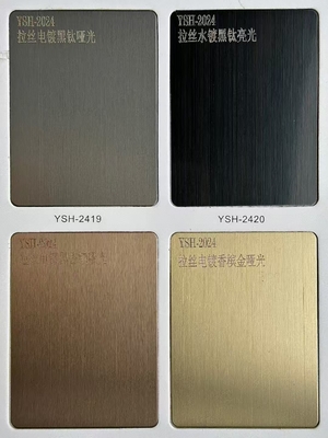 0.3 sampai 3 mm Ketebalan Warna Stainless Steel Sheet Sampel Buku Di Champagne Emas