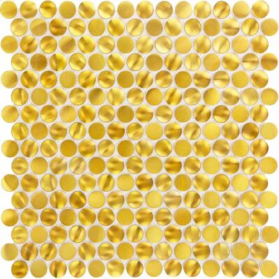 Harga bagus Bentuk Bulat Emas Warna Mozaik Lantai Baja Ringan Untuk Dinding Latar Belakang on line