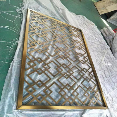 Harga bagus 304 Finish Laser Cutting Stainless Steel Metal Screen Partition Black Gold Rose Color Satin Stainless Steel Dividers Untuk Dekorasi Interior Hotel on line