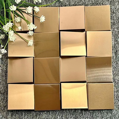 300*300mm Dekorasi Indoor Waterproof Dan Tidak Mudah Berkarat Metal Mosaic Keramik Peti