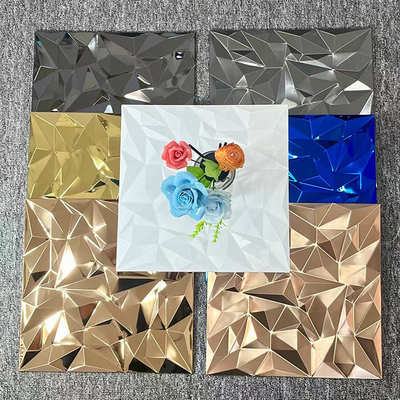 Peti mosaik stainless steel untuk dekorasi dinding 300x300mm Cermin Biji Besar Stereo Latar Belakang Mosaik bata