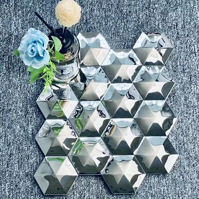 Harga yang bagus Piring Emas Rose stainless steel Untuk Dekorasi Dinding Hotel Hexagonal Dalam Berbagai Warna on line