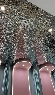Air Ripple Sliver Mirror 8k 4*8ft 4*10 Ft Proyek Dekorasi Dinding Langit-langit Lembar baja tahan karat