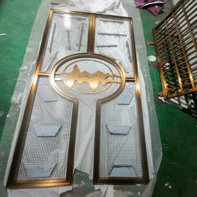 Harga bagus Desain Modern Logam Kerongkongan Mawar Emas Paduan Baja Ringan & Divider Lapisan Pvd Kamar Pribadi on line