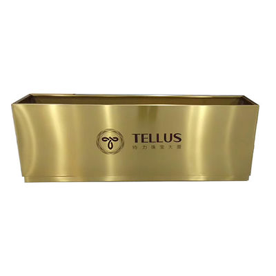 Harga yang bagus OEM Outdoor Hairline Gold Color Stainless Steel Planter Untuk Star Hotel & Mall on line