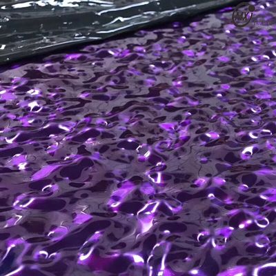 Harga yang bagus 304 Violet Air Ripple Embossed Mirror 8k Stainless Steel Sheet Untuk Dinding Langit-langit Ktv Hotel on line