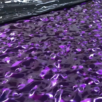 304 Violet Air Ripple Embossed Mirror 8k Stainless Steel Sheet Untuk Dinding Langit-langit Ktv Hotel