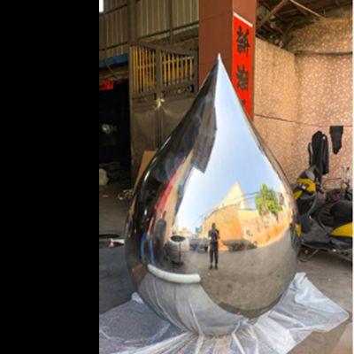 Droplet Shape Customized  OEM ODM  Project Mirror Shaped 201 304 Stainless Steel Metal Sculpture Decoration