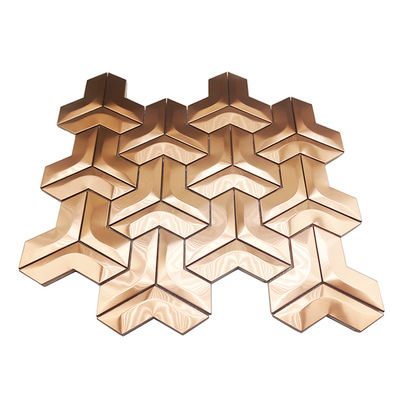201 304 GOLD Mirror Stainless Steel Mosaic Tiles For Interior And Exterior Decoration