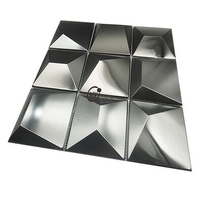 Harga bagus Dekorasi Ruang Tamu Hotel Restoran Bar Dinding Cermin Stereoskopik 3D Mosaik logam on line