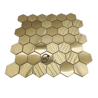 ORM ODM Golden Matte/Glossy Finish Mosaic Tiles Untuk Dekorasi Interior Untuk Dapur Backsplash/Dinding Kamar Mandi