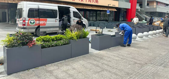 Harga bagus Kotak Penanam Penyiraman Sendiri Stainless Steel Kustom dengan Sistem Irigasi on line