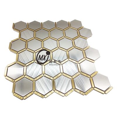 Brick Pattern Stainless Steel Mosaic Strip untuk Dekorasi Gaya Industri