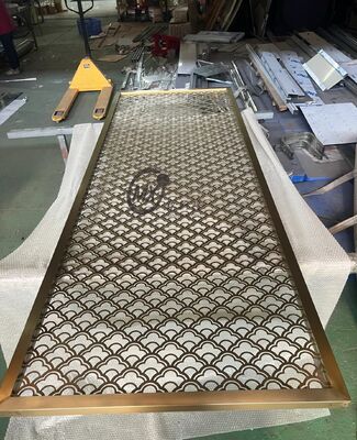 Harga bagus Slim Design Stainless Steel Screen Partition dengan PVD Plating Titanium dan Mirror 8k Polish untuk pemisah ruang dekoratif on line