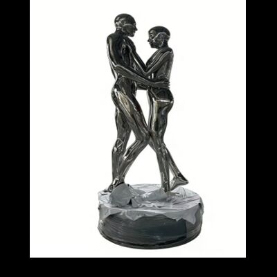 Harga bagus Modern Art Karakter Patung Custom Fiberglass/stainless steel Mirror Sliver Patung Manusia untuk Taman Tempat Scenic Outdoor on line