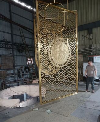Harga bagus Asian Cultural Pattern Stainless Steel Decorative Screen on line