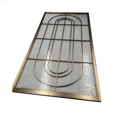 Harga bagus Modern Design Kaca Hairline Finish 201 304 Kaca Stainless Steel Screen Dekoratif Metal Room Divider on line