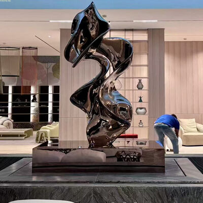 Perak Perunggu 316L Cermin Gunung Sculpture Baja tahan karat Untuk Interior Gedung Kantor