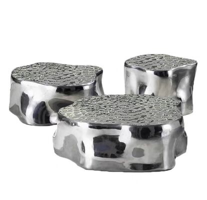 Handmade Mirror Gold Stainless Steel OEM ODM Desain Meja Kopi Set Modern Mengekor Meja Sisi Meja Tamu