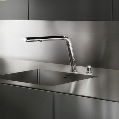 5mm/6mm/8mm/10mm 304Sandblasted Resistant Scratch Stainless Steel Countertop Dengan Sink